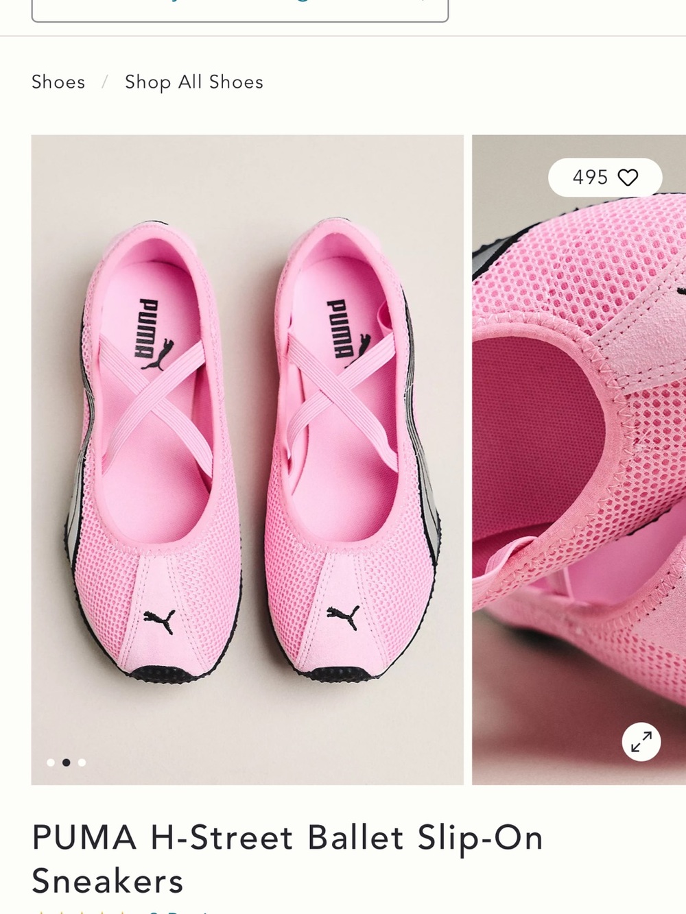 Puma H-Street Ballet Slip-On Sneakers in Pink with Black Accents